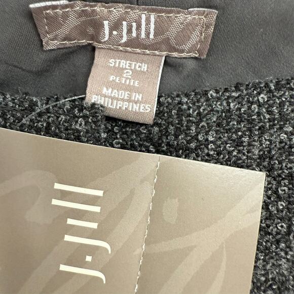 NWT J.Jill Tweed Wool Blend Crop Pants Womens 2P Charcoal Gray Office - Picture 5 of 8